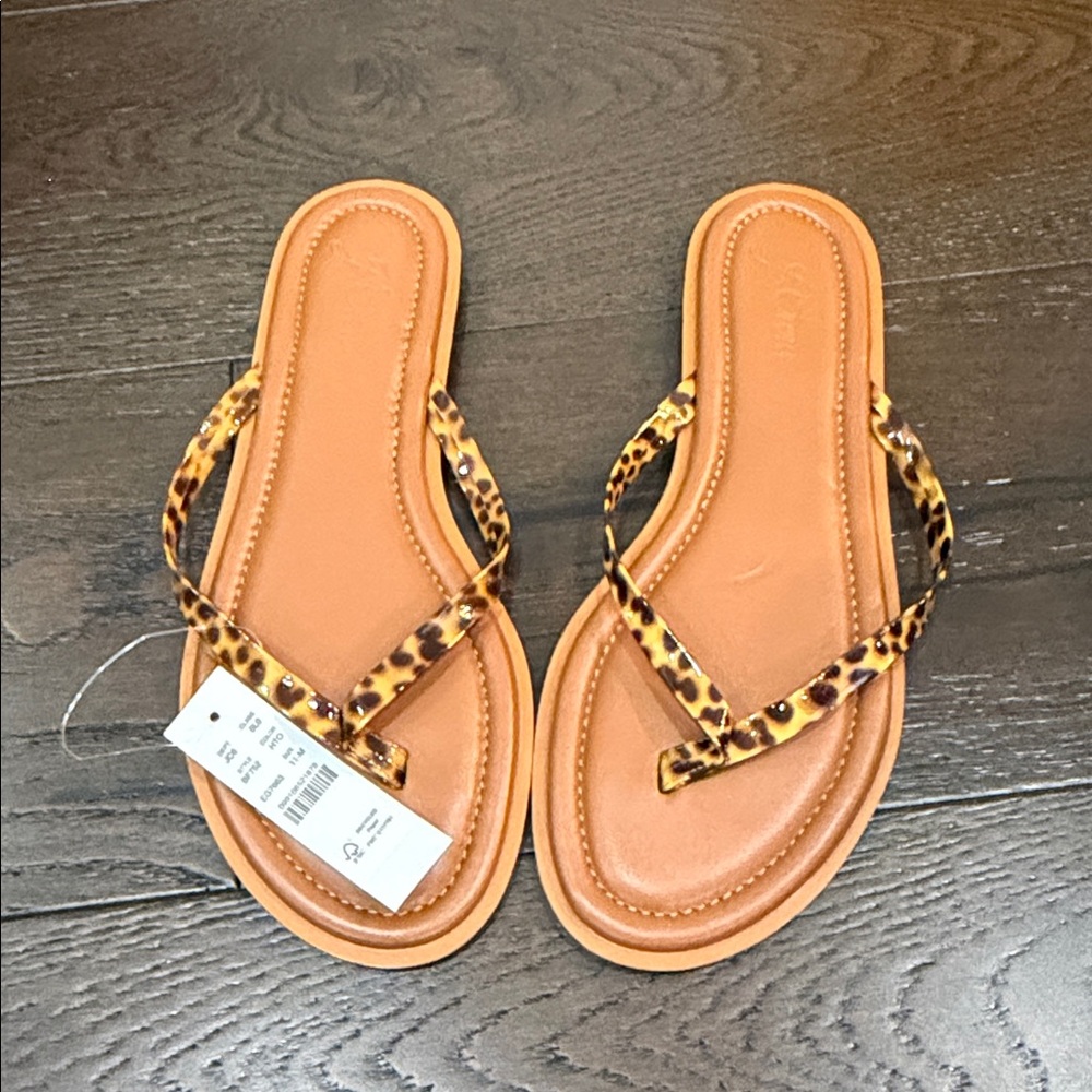 🆕️ J Crew Sorrento Thong Sandals in Tortoise - Size 11